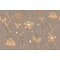 PAPIER PEINT FLEURS DE PRAIRIE DANS UN DESIGN MARRON - PAPIER PEINT FLEURS - PAPIER PEINT