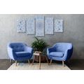 5-PIECE CANVAS PRINT DETAILED DECORATIVE MANDALA IN BLUE COLOR - PICTURES FENG SHUI - PICTURES