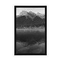 AFFICHE COUCHER DE SOLEIL SUR LES DOLOMITES EN NOIR ET BLANC - NOIR ET BLANC - AFFICHES