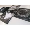 CANVAS PRINT SET FENG SHUI IN BLACK AND WHITE - SET OF PICTURES - PICTURES