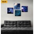 CANVAS PRINT SET MYSTERIOUS WOLF - SET OF PICTURES - PICTURES