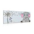 CANVAS PRINT SMALL ELEPHANT - CHILDRENS PICTURES - PICTURES