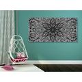 CANVAS PRINT UNIQUE ETHNIC ORNAMENT IN BLACK AND WHITE - BLACK AND WHITE PICTURES - PICTURES