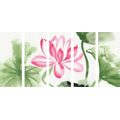 5-PIECE CANVAS PRINT WATERCOLOR LOTUS FLOWER - PICTURES FLOWERS - PICTURES