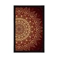 POSTER GOLDEN MANDALA ON A BURGUNDY BACKGROUND - FENG SHUI - POSTERS