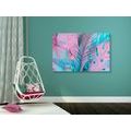 CANVAS PRINT PALM LEAVES IN UNUSUAL NEON COLORS - PICTURES OF NATURE AND LANDSCAPE - PICTURES