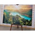 CANVAS PRINT RIVER IN THE MIDDLE OF A GREEN FOREST - PICTURES OF NATURE AND LANDSCAPE - PICTURES