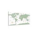 CANVAS PRINT MAP IN GREEN DESIGN - PICTURES OF MAPS - PICTURES