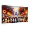 QUADRO SU TELA – PARIGI AUTUNNALE CON TORRE EIFFEL - QUADRI DI PARIGI - STAMPE E QUADRI