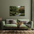TABLEAU SUR TOILE – JARDIN JAPONAIS AVEC ALLÉE DE PIERRE - TABLEAUX ARBRES ET FEUILLES - TABLEAUX