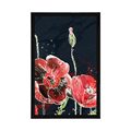 POSTER RED POPPIES ON A BLACK BACKGROUND - FLOWERS - POSTERS
