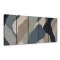 TABLEAU EN 5 PARTIES – VAGUES ABSTRAITES AUX TONS TERREUX - IMAGES FORMES ABSTRAITES - TABLEAUX