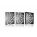 POSTER DECORATIVE MANDALA WITH A LACE IN BLACK AND WHITE - FENG SHUI - POSTERS