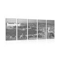 5-PIECE CANVAS PRINT EVENING IN BRATISLAVA IN BLACK AND WHITE - BLACK AND WHITE PICTURES - PICTURES