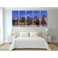 5-PIECE CANVAS PRINT ENCHANTING BROOKLYN BRIDGE - PICTURES OF CITIES - PICTURES