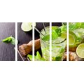 5-TEILIGES WANDBILD KÖSTLICHER MOJITO - BILDER VON ESSEN UND GETRÄNKEN - BILDER