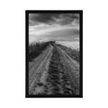 POSTER SUNSET OVER A FIELD IN SLOVAKIA IN BLACK AND WHITE - BLACK AND WHITE - POSTERS