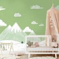 SELBSTKLEBENDE TAPETE WINTERLANDSCHAFT MIT BERGEN UND BÄUMEN - KINDERTAPETEN - TAPETEN