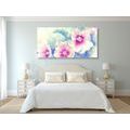 WANDBILD BLUMEN IN ROSA AQUARELL - BILDER BLUMEN - BILDER