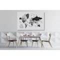 DECORATIVE PINBOARD STYLISH BLACK AND WHITE MAP - PICTURES ON CORK - PICTURES