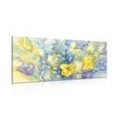 WANDBILD GELBE AQUARELLTULPEN - BILDER BLUMEN - BILDER