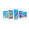 5-PIECE CANVAS PRINT WILD GRASS UNDER A BLUE SKY - STILL LIFE PICTURES{% if product.category.pathNames[0] != product.category.name %} - PICTURES{% endif %}