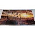 5-PIECE CANVAS PRINT SUNSET ON A BEACH - PICTURES OF NATURE AND LANDSCAPE - PICTURES