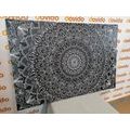 CANVAS PRINT DETAILED DECORATIVE MANDALA IN BLACK AND WHITE - BLACK AND WHITE PICTURES - PICTURES