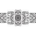 5-PIECE CANVAS PRINT BLACK AND WHITE ORNAMENT - BLACK AND WHITE PICTURES - PICTURES