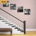 CANVAS PRINT SET HISTORICAL MONUMENTS IN BLACK AND WHITE - SET OF PICTURES - PICTURES