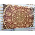 CANVAS PRINT DECORATIVE MANDALA WITH LACE IN BURGUNDY COLOR - PICTURES FENG SHUI - PICTURES