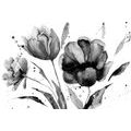 PAPIER PEINT AUTOCOLLANT TULIPES EN NOIR ET BLANC DANS UN DESIGN ORIGINAL - PAPIERS PEINTS AUTOCOLLANTS - PAPIER PEINT