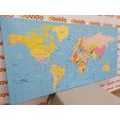 CANVAS PRINT MAP ON A BLUE BACKGROUND - PICTURES OF MAPS - PICTURES