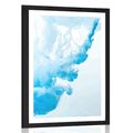 POSTER WITH MOUNT BLUE INK IN WATER - ABSTRACT AND PATTERNED - POSTERS