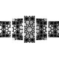 5-PIECE CANVAS PRINT ORIENTAL MOSAIC IN BLACK AND WHITE - BLACK AND WHITE PICTURES - PICTURES