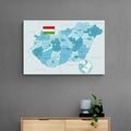 OBRAZ ELEGANTNÁ MODRÁ MAPA MAĎARSKA - OBRAZY MAPY - OBRAZY