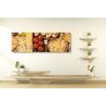 CANVAS PRINT VARIATIONS OF ITALIAN PASTA - PICTURES OF FOOD AND DRINKS - PICTURES