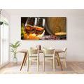 CANVAS PRINT ROSÉ WINE IN GLASSES - PICTURES OF FOOD AND DRINKS - PICTURES