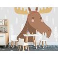 SELF ADHESIVE WALLPAPER CUTE REINDEER WITH INDIAN FEATHERS - SELF-ADHESIVE WALLPAPERS - WALLPAPERS