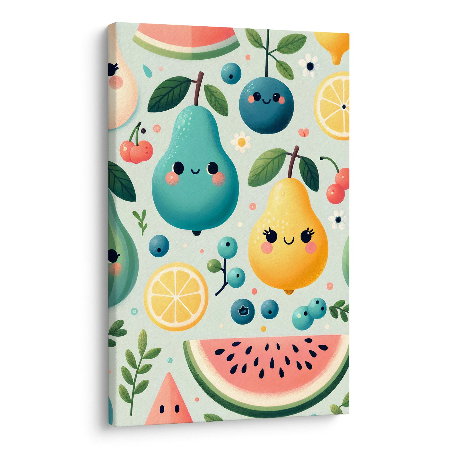 Declina Quadro Su Tela – Arance E Frutti Rossi, Stampa HD, 30x30 Cm, Made In France