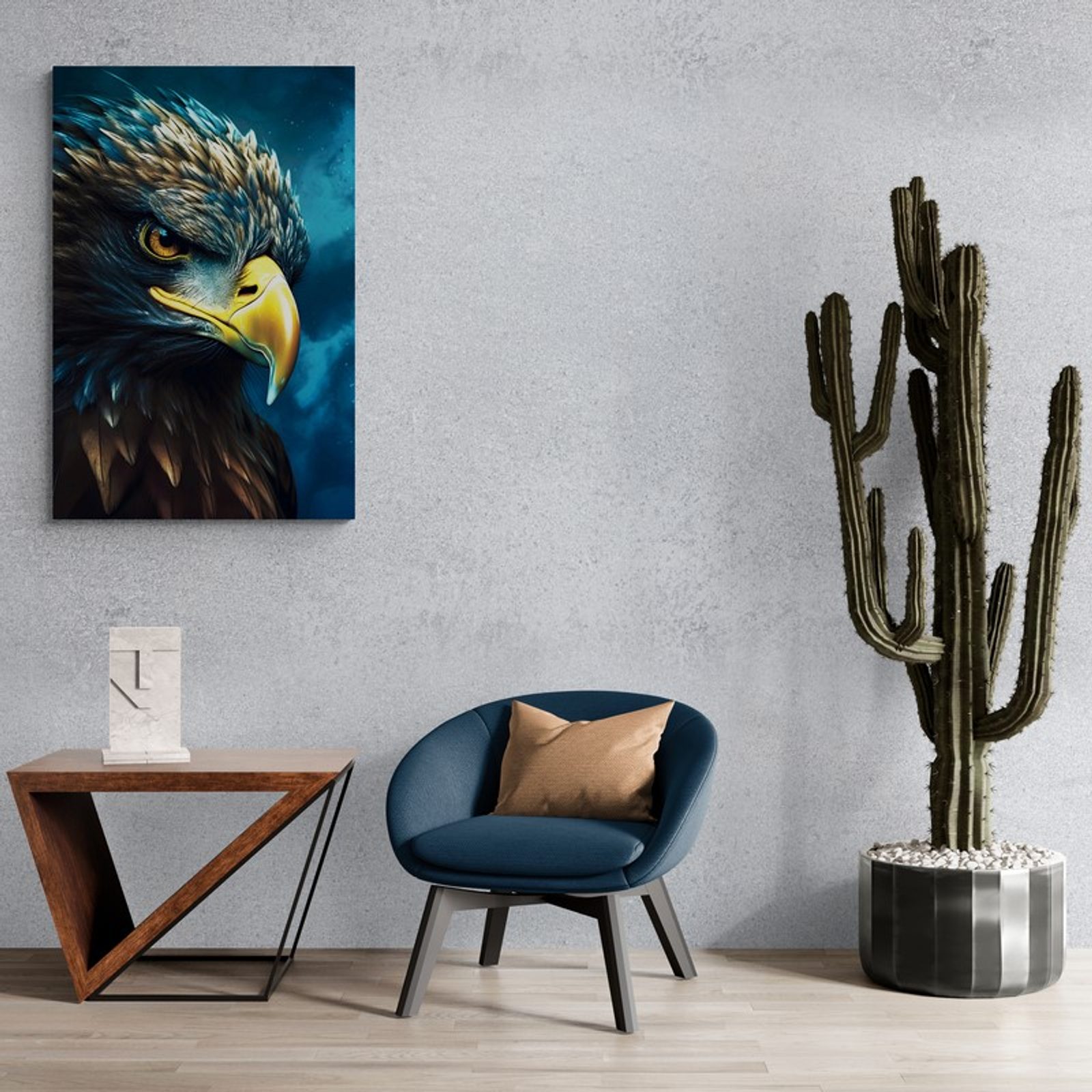 Stampa artistica da parete su tela con aquila subacquea, immagine