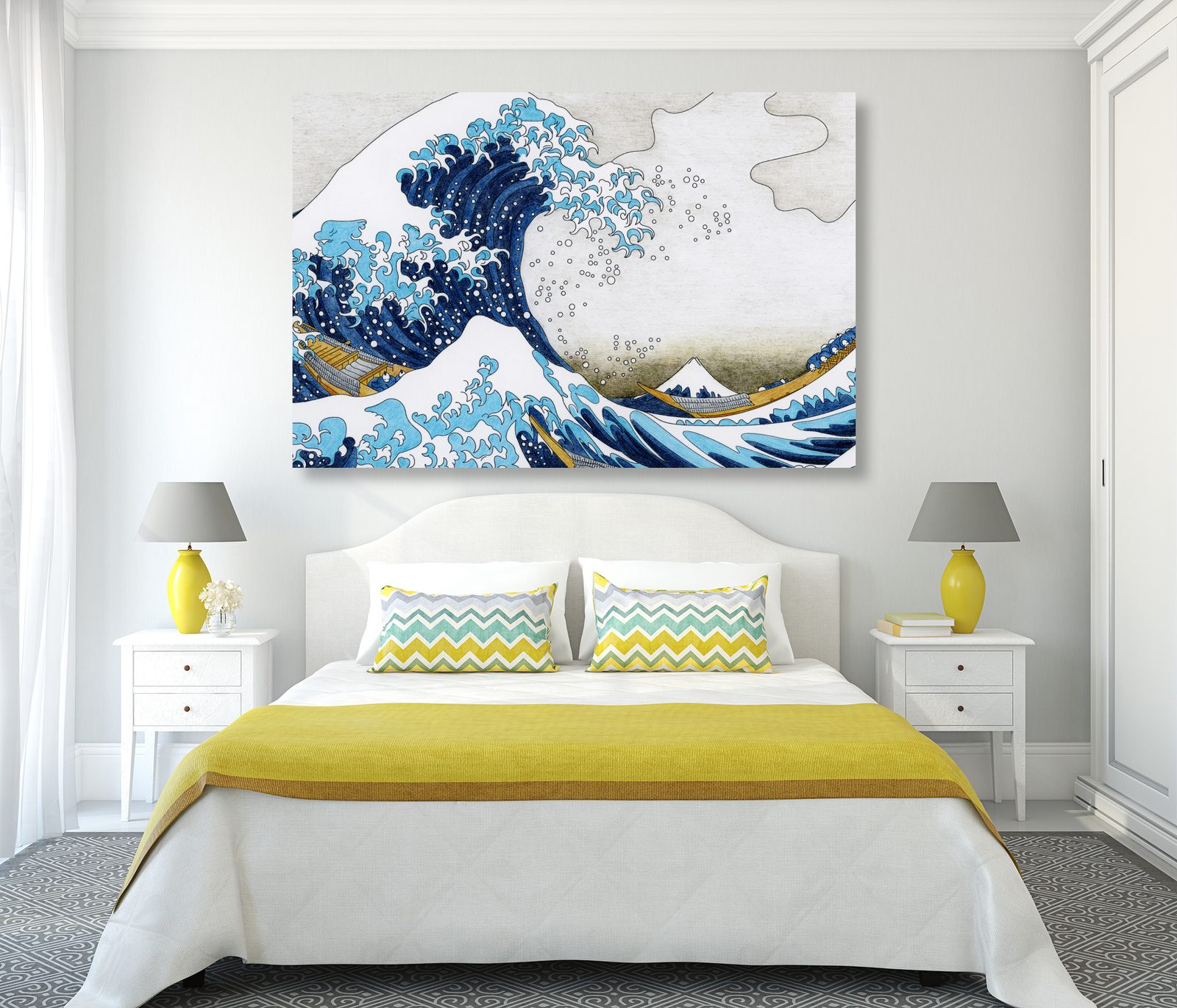 Tablou reproducere Marele val din Kanagawa - Kacushika Hokusai
