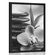 POSTER MEDITATIVE ZEN COMPOSITION IN BLACK AND WHITE - BLACK AND WHITE - POSTERS