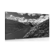Canvas print Patagonia National Park in Argentina in black and white