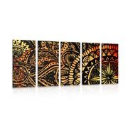 5-PIECE CANVAS PRINT WATERCOLOR MANDALA - PICTURES FENG SHUI - PICTURES