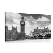 Wandbild Big Ben in London in Schwarz-Weiß