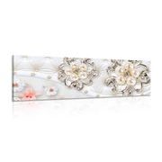 WANDBILD SCHMUCK MIT BLUMENMUSTER - ABSTRAKTE BILDER - BILDER