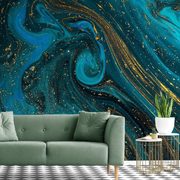 SELF ADHESIVE WALLPAPER EMERALD ABSTRACTION - SELF-ADHESIVE WALLPAPERS - WALLPAPERS