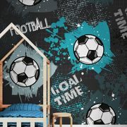 TAPET MINGE DE FOTBAL ÎN TURCOAZ - TAPET PENTRU COPII - TAPETURI