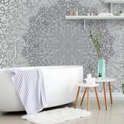 WALLPAPER GRAY CIRCULAR ORNAMENT - WALLPAPERS FENG SHUI - WALLPAPERS